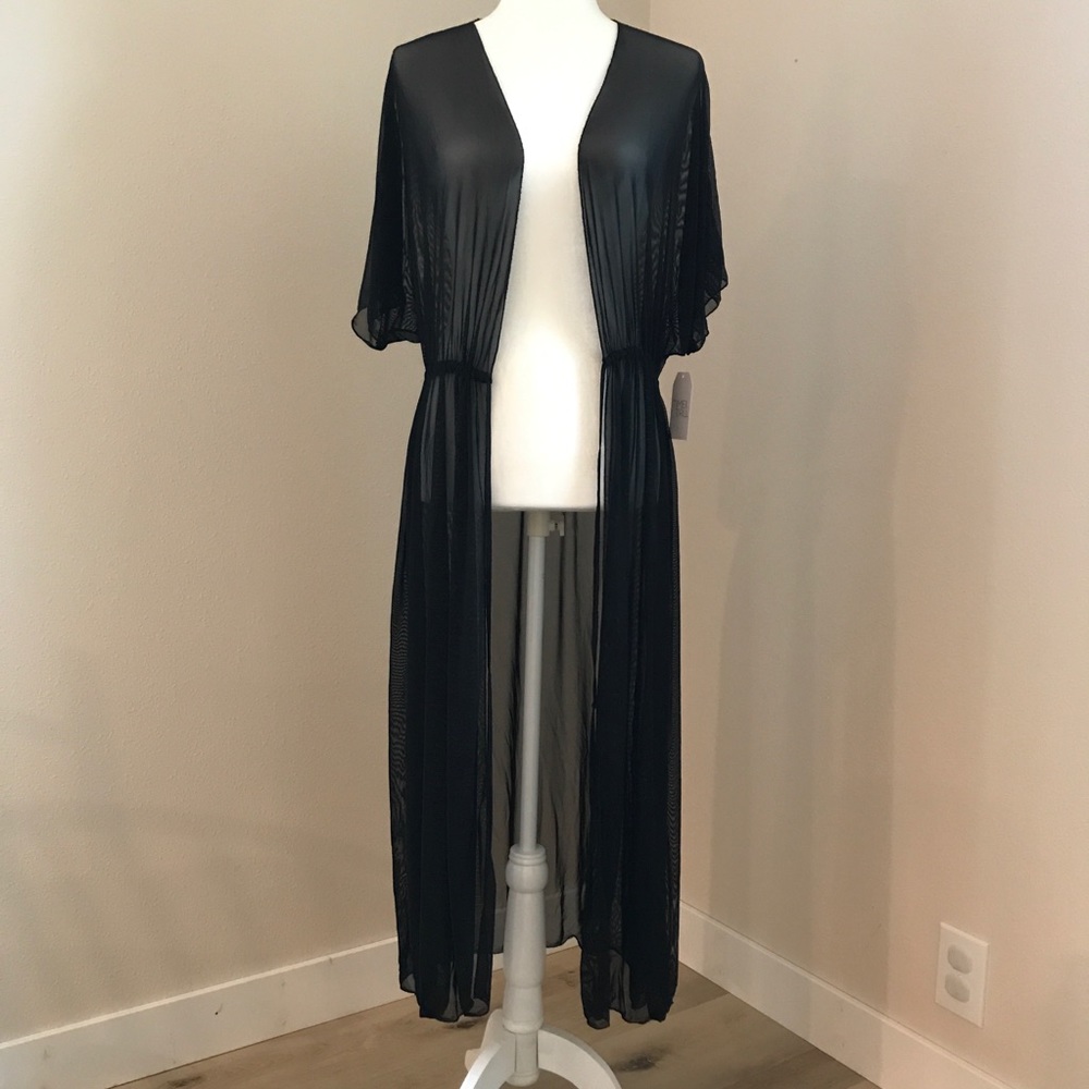Time and Tru Mesh Duster Kimono Cover Up Robe